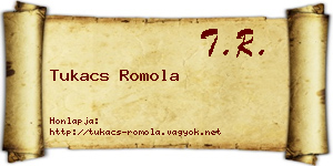 Tukacs Romola névjegykártya